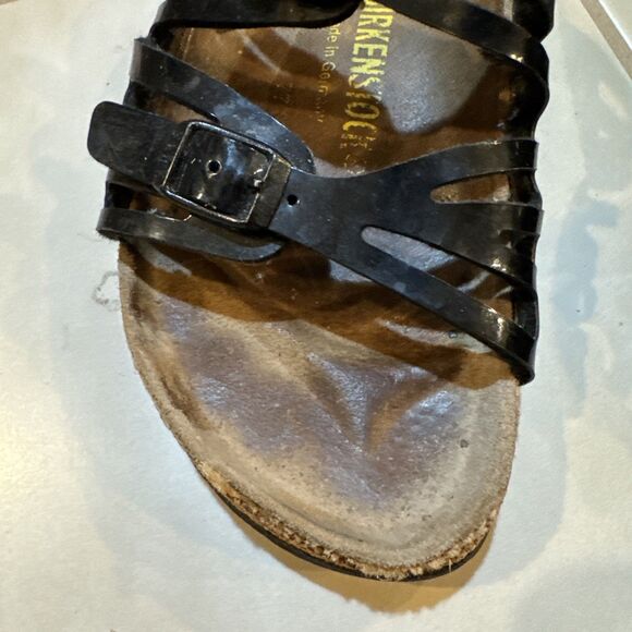 BIRKENSTOCK GRANADA Black Sandal Birki Cork Comfort Slide Sz 37 - Picture 4 of 11
